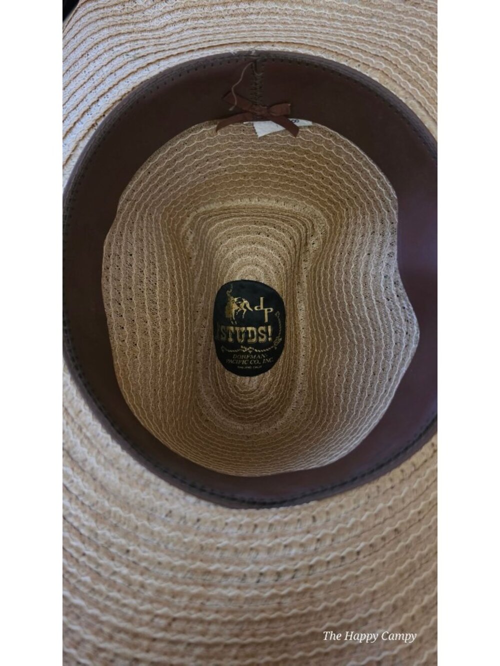 Dorfman Pacific Studs! Straw Cowboy Hat Western Feather Accent Tan Size 7 1/8 - Picture 7 of 10
